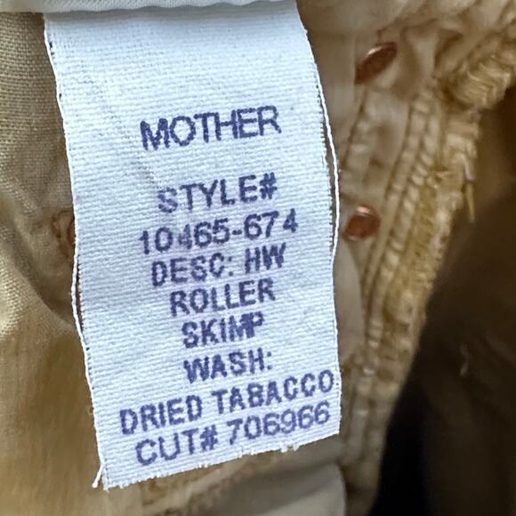 MOTHER High Waisted Roller Skimp Jeans Second Chance Yellow Sz 24 $228 {T53} - Picture 10 of 10